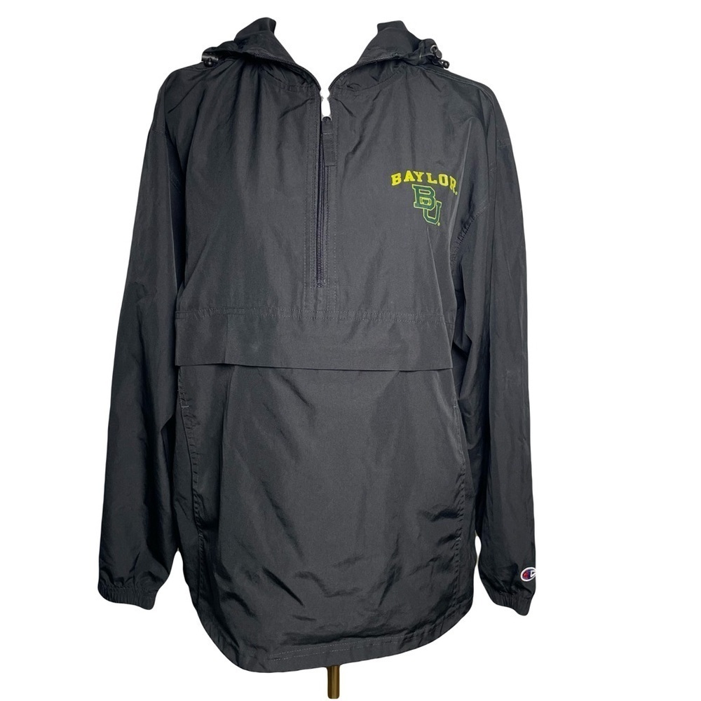 Baylor Champion Windbreaker With Hood | Men’s Size Small | Black
